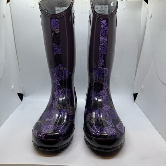 Bogs Women's Rosey Tall Rain Boots in plum multi Size 7 - Picture 3 of 10